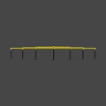 Sturdy Black Posts With Yellow Caution Tape For Safety Isolating Construction Area 3d model