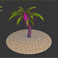 Vibrant Green Palm Tree With Lush Leaves Standing On Isolated Sandy Surface