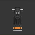 Futuristic Cosmic Space Modules With Stacked Structure And Orange Black Design
