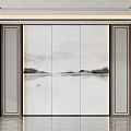 New Chinese sofa background wall 3d model