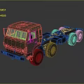 Olive Green Military Heavy Duty Truck With Multiple Wheels And Long Chassis