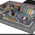 Indoor Children's Playground With Colorful Castle Multiple Slides Trampoline Area Ball Pit And Interactive Zones
