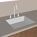 Modern Kitchen Faucet With Stainless Steel Sink On White Countertop And Light Wood Cabinets