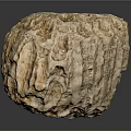 Natural Wooden Stone Block With Rough Textured Surface And Organic Patterns