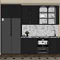 Modern Open Kitchen Wine Cabinet Design With Glass Doors And Lighting