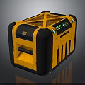 Yellow And Black Portable Power Station With Grid Top Digital