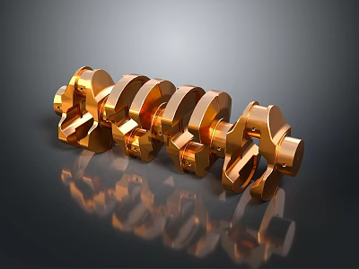 Elegant Copper Metal Decor Chain For Home With Shiny Finish And Black Placement Surface 3d model