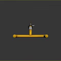 Yellow And Black Tactical Weapon With U Shaped Top And Long Handle