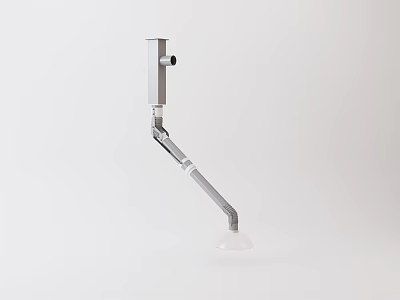 Modern Silver Air Conditioner Vent With Adjustable Arm Against White Background 3d model