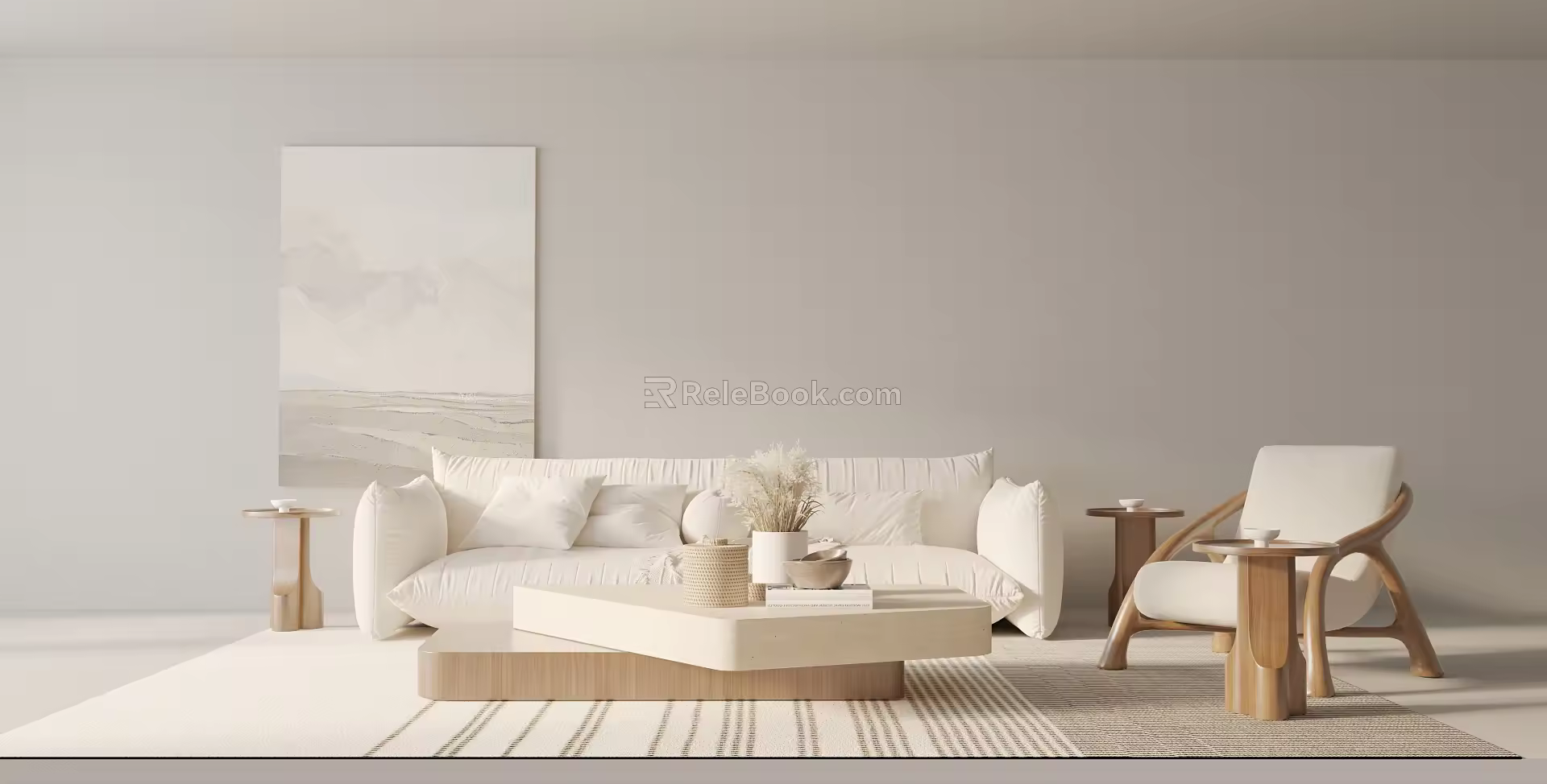 Modern Sofa Coffee Table Combination Sofa 3d model