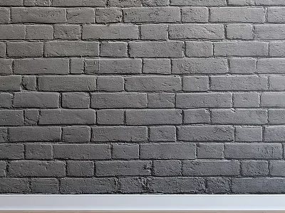 Gray Textured Brick Wall Surface For Modern Interior Design Project 3d model