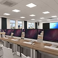 Modern Classroom Computer Classroom 3d model