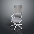 High Back Mesh Office Chair With White Base Swivel Design And Armrests
