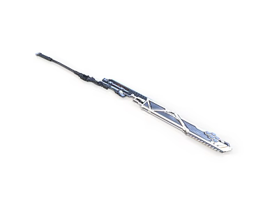 Decorative Silver And Blue Sword With Intricate Cross Pattern And Sharp Blade 3d model