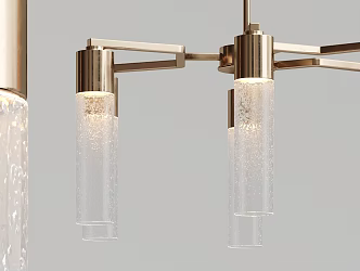 Modern Chandelier Gold Glass Metal Chandelier 3d model