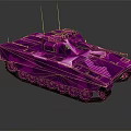 Shiny Pink Camouflage Military Armored Vehicle With Tracks And Metallic Surface