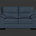 Modern Blue Leather Two Seater Sofa Stylish Interior Furniture Design