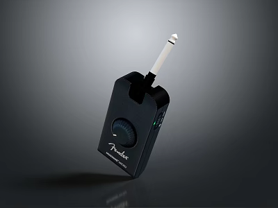 Fender Black USB Audio Interface for Computer Featuring Knob and White Port 3d model