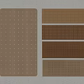 Wooden Wall Panels In Different Brown Tones With Perforated Dots And Striped Patterns 3d model