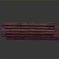 Dark Stacked Wooden Planks Arrangement in Gray Background With Subtle Reflection