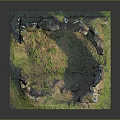 Weathered Ancient Ruins With Lush Green Grass And Stone Archway Structures