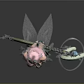 Fantasy Character With Pink Hair Rabbit Ears Green White Outfit And Moon Star Staff
