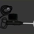 Black Electric Tactical Weapon With Control Unit Cable Knob And Metal Rod Head