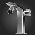Sleek Modern Stainless Steel Faucet With Adjustable Spout Handle And Polished Surface Design