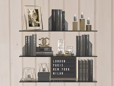 Modern Ornaments Combination Bookshelf 3d model