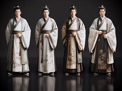 2D costume character costume man's owner ancient rich merchant rich childe costume character film and television character costume character 3d model