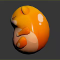 Cute Cartoon Hamster Character With Round Body Orange Pink Fur And Smiling Face