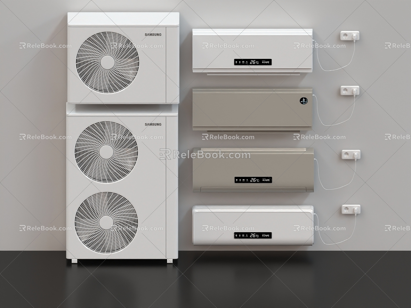 Vertical air conditioner, air conditioner, on-hook, air conditioner, air outlet, air conditioner, outdoor air conditioner, air conditioner cabinet 3d model