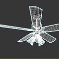 Contemporary Ceiling Fan With Wooden Blades And Glass Light Fixture For Indoor Home Decoration