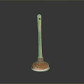Practical Household Plunger With Wooden Handle And Rubber Cup For Bathroom Use