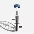 Classic Unicycle With Blue Seat Metal Frame And Spoked Wheel