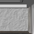 White Rough Textured Background Wall In Indoor Interior With Curtains And Window 3d model