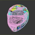 Blue Yellow Red Graphic Design Motorcycle Helmet With Visor And Strap