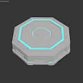 Modern Octagonal Electronic Device With Blue LED Light And Sleek Design