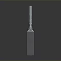 Military Weapon 3D Model With Long Barrel And Blue Red Mechanical Components