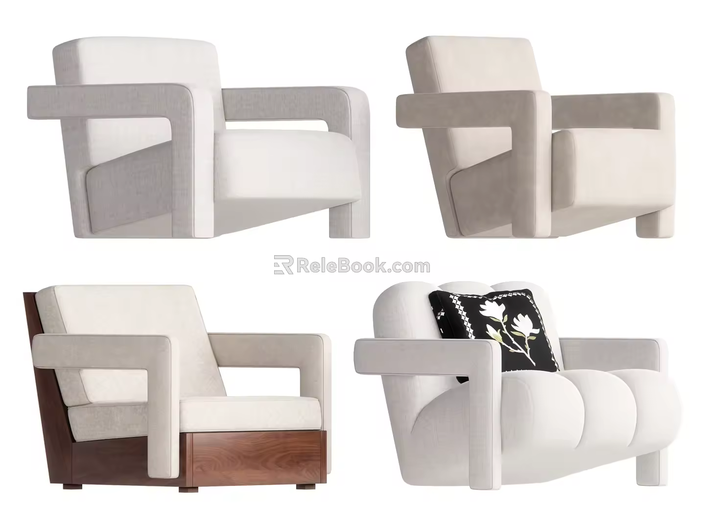 Middle Ancient Style Single Sofa Combination 3d model