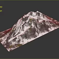 Snowy Mountain Terrain With Snow Covered Peaks Rocky Slopes And Green Vegetation Patches