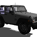 Jeep Off Road Vehicle With Open Top And Large Off Road Tires