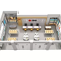 Huawei Authorized Digital Store Interior With Mobile Phones On Wooden Display Tables And Bright Lighting