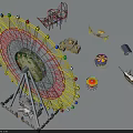 Fun Colorful Outdoor Amusement Equipment With Ferris Wheel Carousel Train Ride And Swing