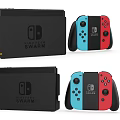 Nintendo Switch Portable Entertainment Console With Blue And Red Joy Con Controllers 3d model