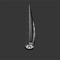White Sailboat With White Sails Red Logo And Numbers APR A2394 On Sails