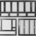 New Chinese style casement window combination 3d model