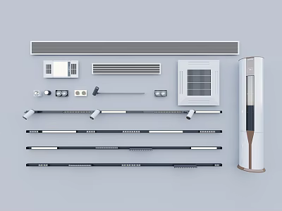Modern Various Household Appliances Including Ventilation Components Air Conditioners And Accessories 3d model