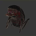 Detailed 3D Beetle Model with Red Black Exoskeleton and Blue Leg Features