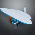 Blue and White Aerospace Model Aircraft with Wing Structure for Space Exploration